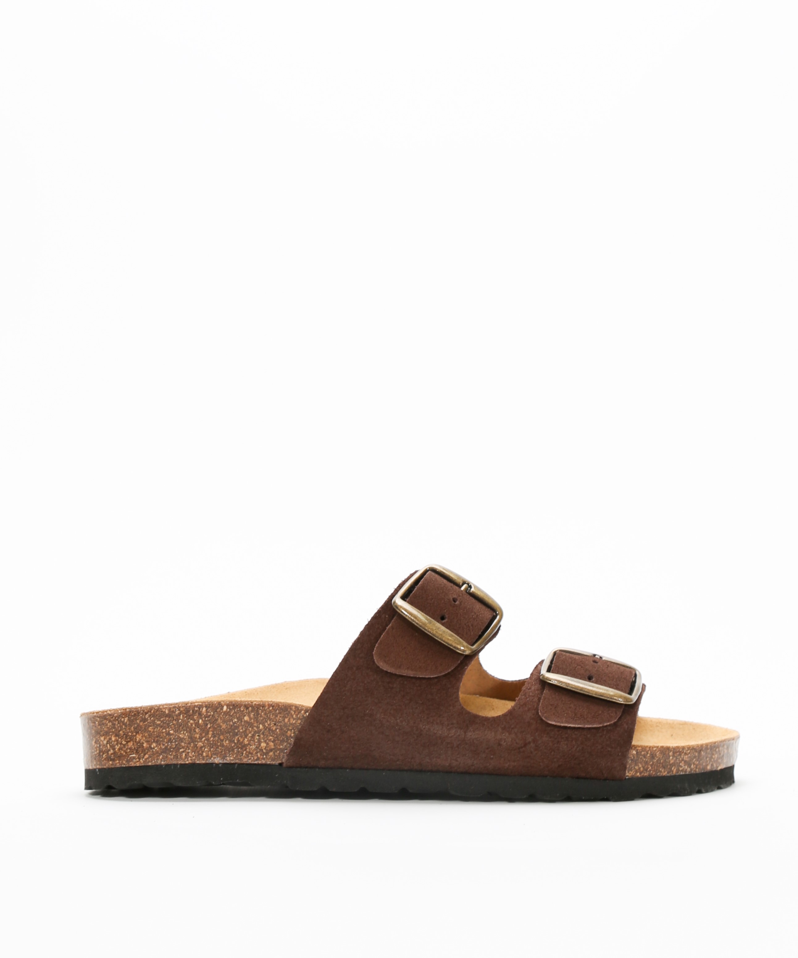 Sandalias de piel planas con hebillas 